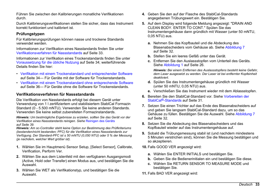 Prüfungstypen, Verifikationsverfahren für nassstandards | Hach-Lange FILTERTRAK FT 660 sc Basic User Manual User Manual | Page 33 / 90