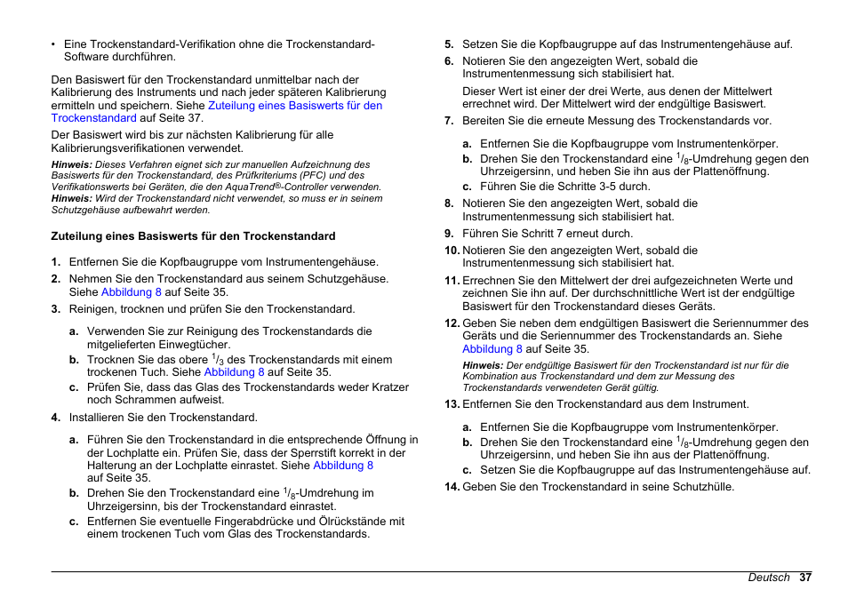 Zuteilung eines basiswerts für den trockenstandard | Hach-Lange FILTERTRAK FT 660 sc Basic User Manual User Manual | Page 37 / 90