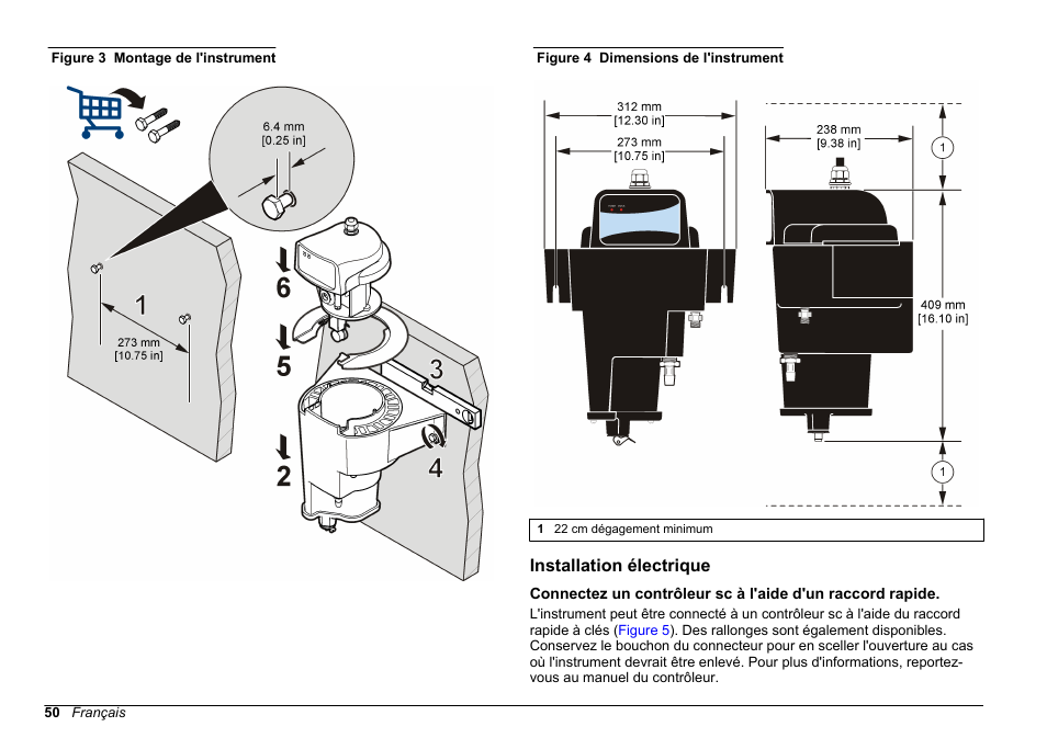 Installation électrique | Hach-Lange FILTERTRAK FT 660 sc Basic User Manual User Manual | Page 50 / 90
