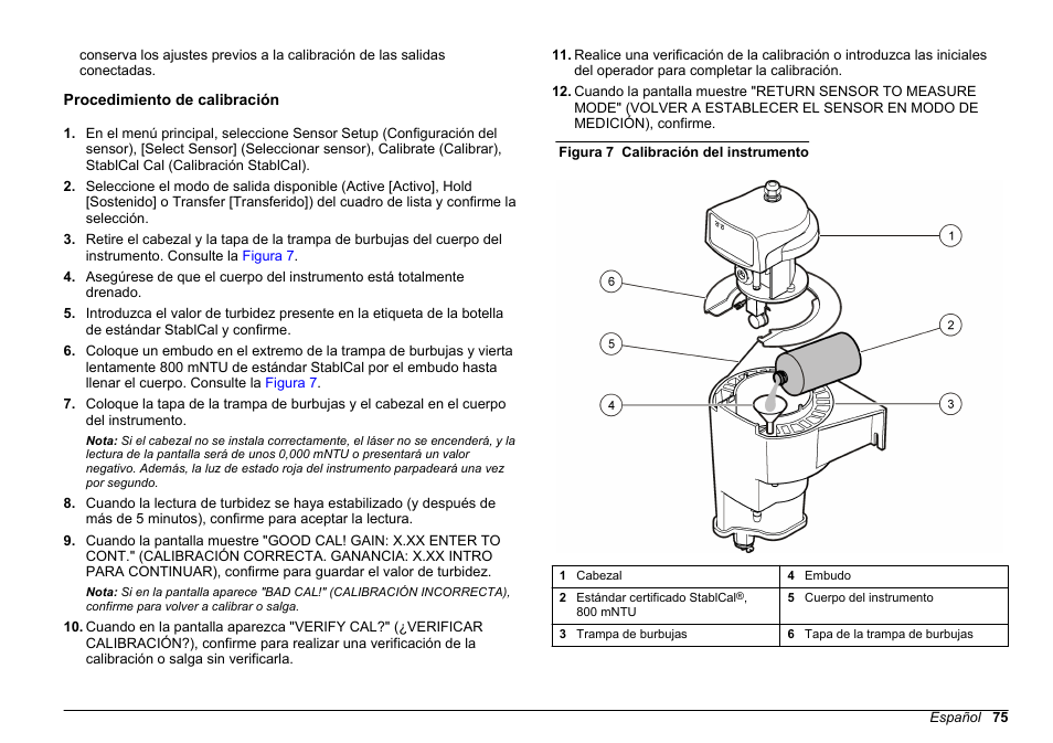 Procedimiento de calibración | Hach-Lange FILTERTRAK FT 660 sc Basic User Manual User Manual | Page 75 / 90