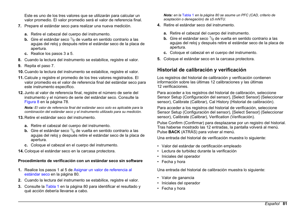 Historial de calibración y verificación | Hach-Lange FILTERTRAK FT 660 sc Basic User Manual User Manual | Page 81 / 90