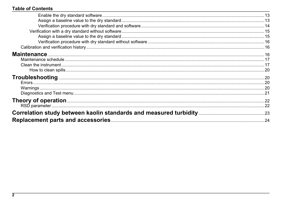 Maintenance, Troubleshooting, Theory of operation | Replacement parts and accessories | Hach-Lange FILTERTRAK FT 660 sc User Manual User Manual | Page 4 / 30