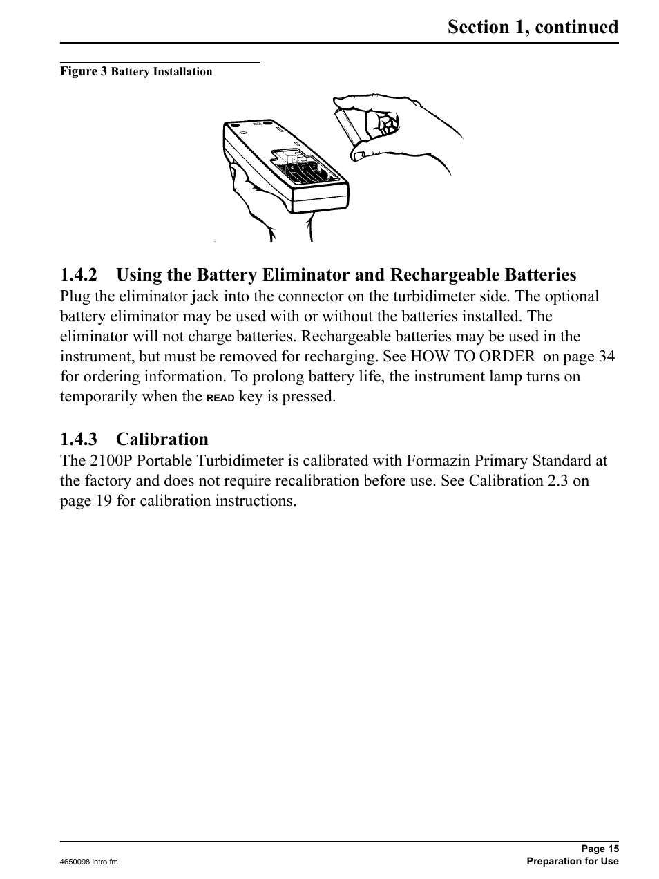 3 calibration, Key is pressed | Hach-Lange 2100P - Portable Turbidimeter Instrument User Manual | Page 15 / 37