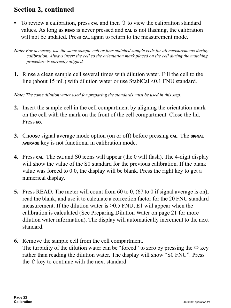 Hach-Lange 2100P iso - Portable Turbidimeter Instrument User Manual | Page 22 / 37