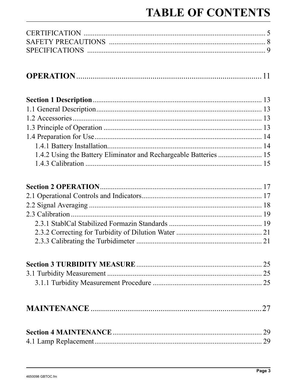 Hach-Lange 2100P iso - Portable Turbidimeter Instrument User Manual | Page 3 / 37