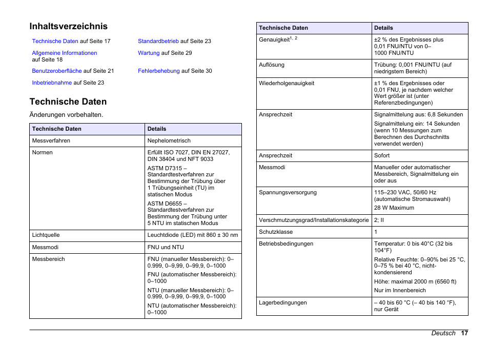 Hach-Lange 2100 N IS Laboratory Turbidimeter Basic User Manual User Manual | Page 17 / 64