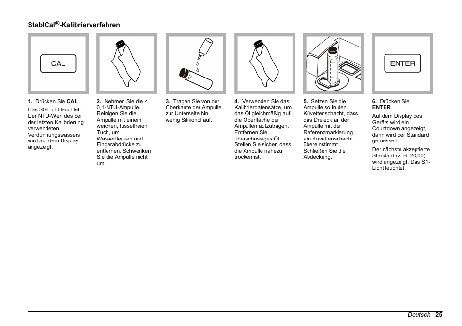 Stablcal®-kalibrierverfahren | Hach-Lange 2100 N IS Laboratory Turbidimeter Basic User Manual User Manual | Page 25 / 64