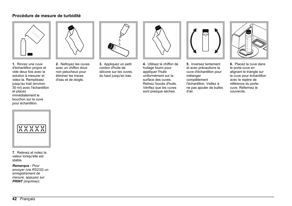 Procédure de mesure de turbidité | Hach-Lange 2100 N IS Laboratory Turbidimeter Basic User Manual User Manual | Page 42 / 64