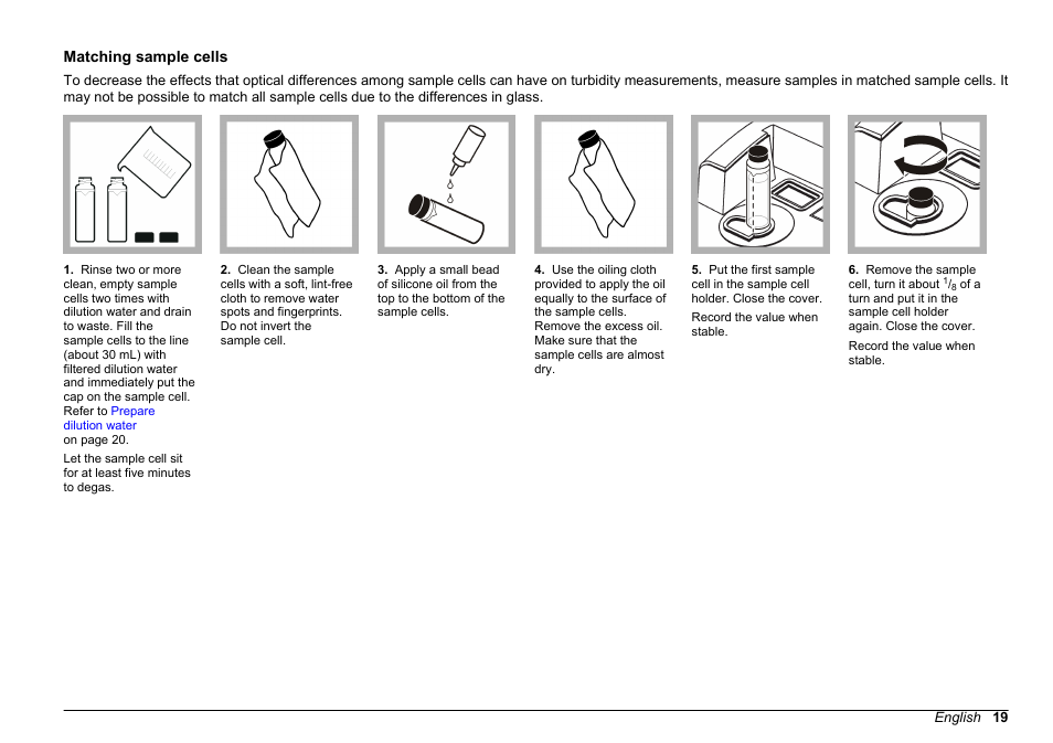 Matching sample cells | Hach-Lange 2100 N IS Laboratory Turbidimeter User Manual User Manual | Page 21 / 42
