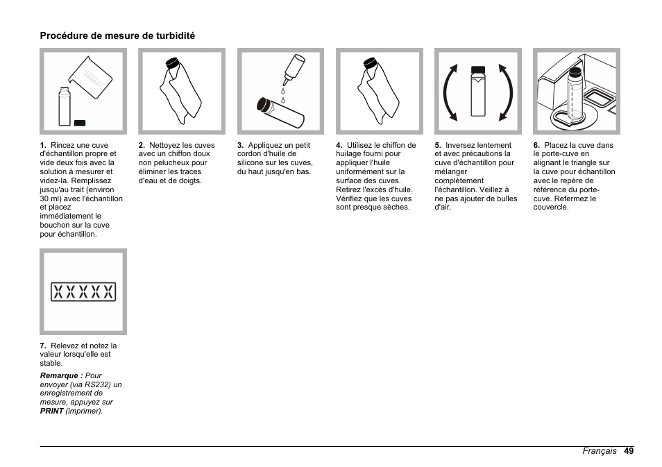 Procédure de mesure de turbidité | Hach-Lange 2100 N Laboratory Turbidimeter Basic User Manual User Manual | Page 49 / 78