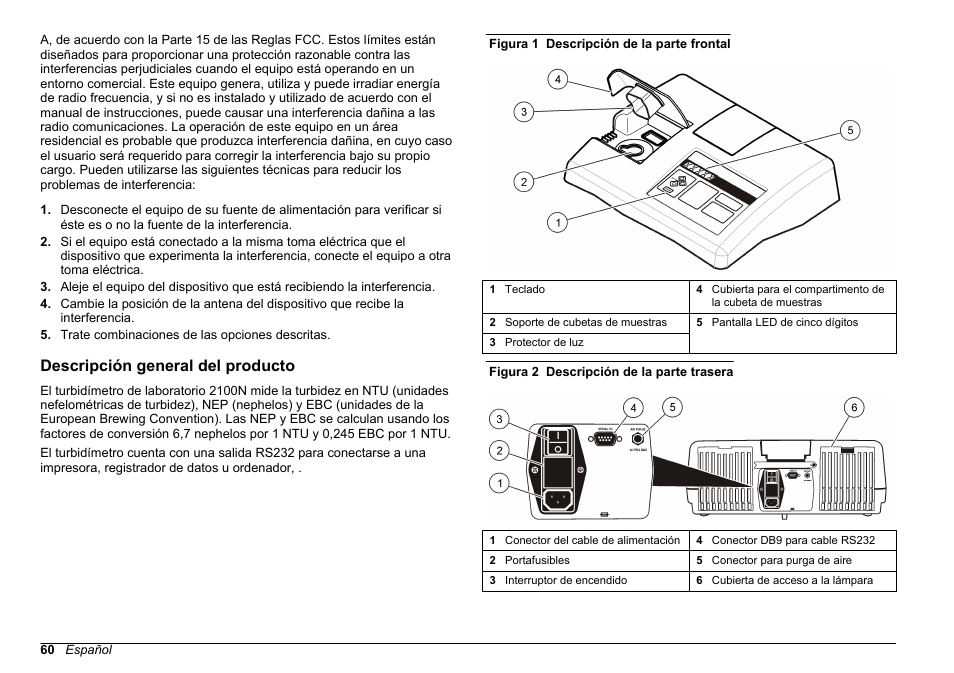 Descripción general del producto | Hach-Lange 2100 N Laboratory Turbidimeter Basic User Manual User Manual | Page 60 / 78