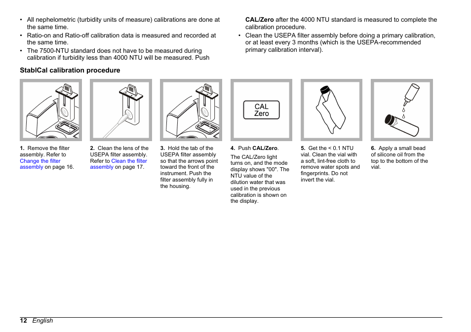 Stablcal calibration procedure | Hach-Lange 2100 AN Laboratory Turbidimeter Basic User Manual User Manual | Page 12 / 86