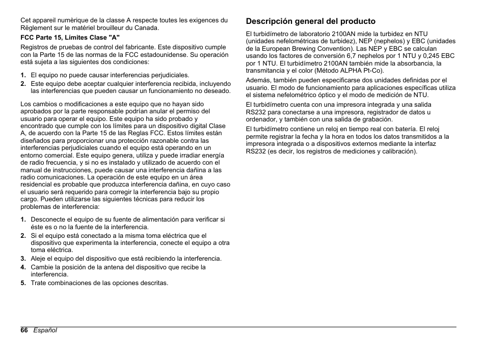 Descripción general del producto | Hach-Lange 2100 AN Laboratory Turbidimeter Basic User Manual User Manual | Page 66 / 86