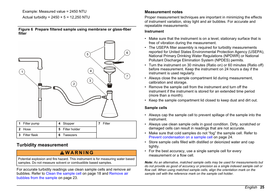 Turbidity measurement, Measurement notes, Figure 6 | With a membrane | Hach-Lange 2100 AN Laboratory Turbidimeter User Manual User Manual | Page 27 / 60