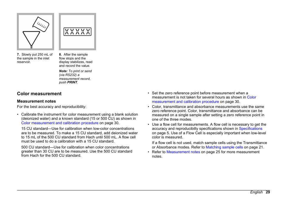 Color measurement, Measurement notes | Hach-Lange 2100 AN Laboratory Turbidimeter User Manual User Manual | Page 31 / 60