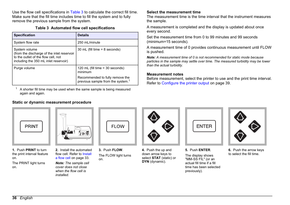 Select the measurement time, Measurement notes, Static or dynamic measurement procedure | Hach-Lange 2100 AN Laboratory Turbidimeter User Manual User Manual | Page 38 / 60