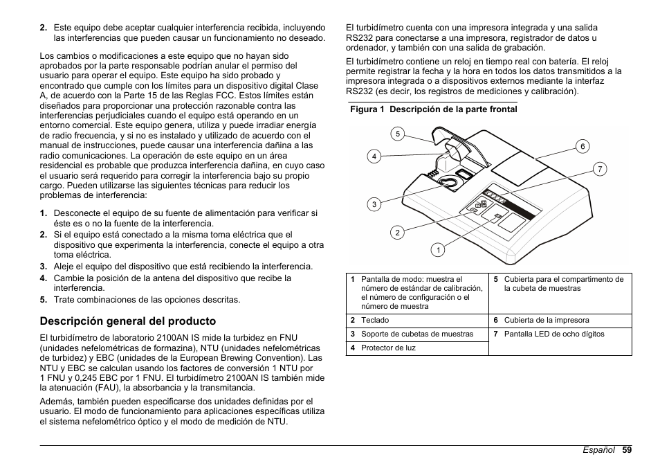 Descripción general del producto | Hach-Lange 2100 AN IS Laboratory Turbidimeter Basic User Manual User Manual | Page 59 / 76