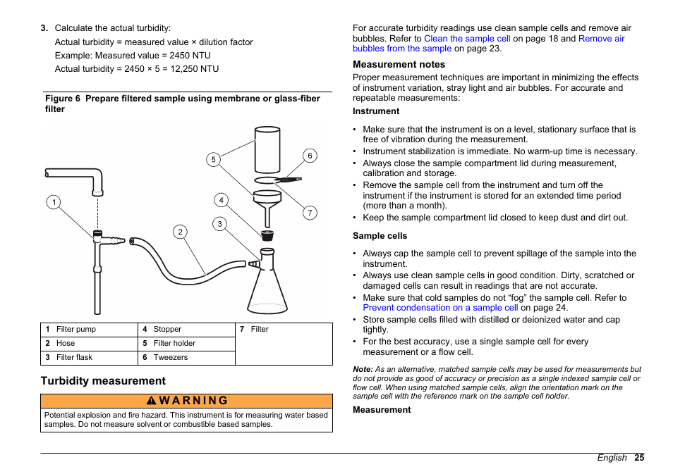 Turbidity measurement, Measurement notes, Figure 6 | With a membrane | Hach-Lange 2100 AN IS Laboratory Turbidimeter User Manual User Manual | Page 27 / 52
