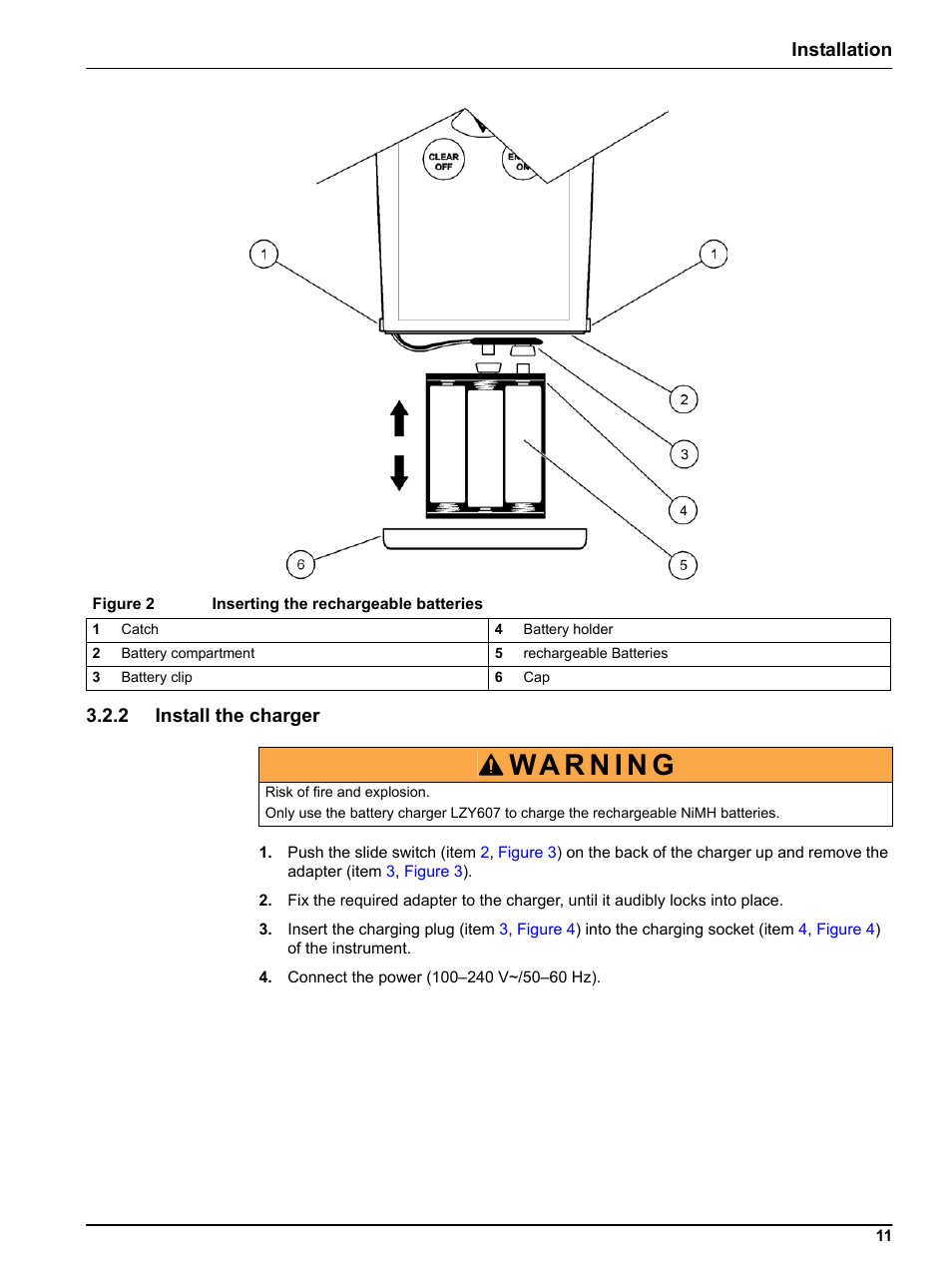 2 install the charger, Figure 2, Installation 3.2.2 install the charger | Hach-Lange TSS PORTABLE Handheld Instrument for Turbidity_Suspended Solids Manual User Manual | Page 11 / 38