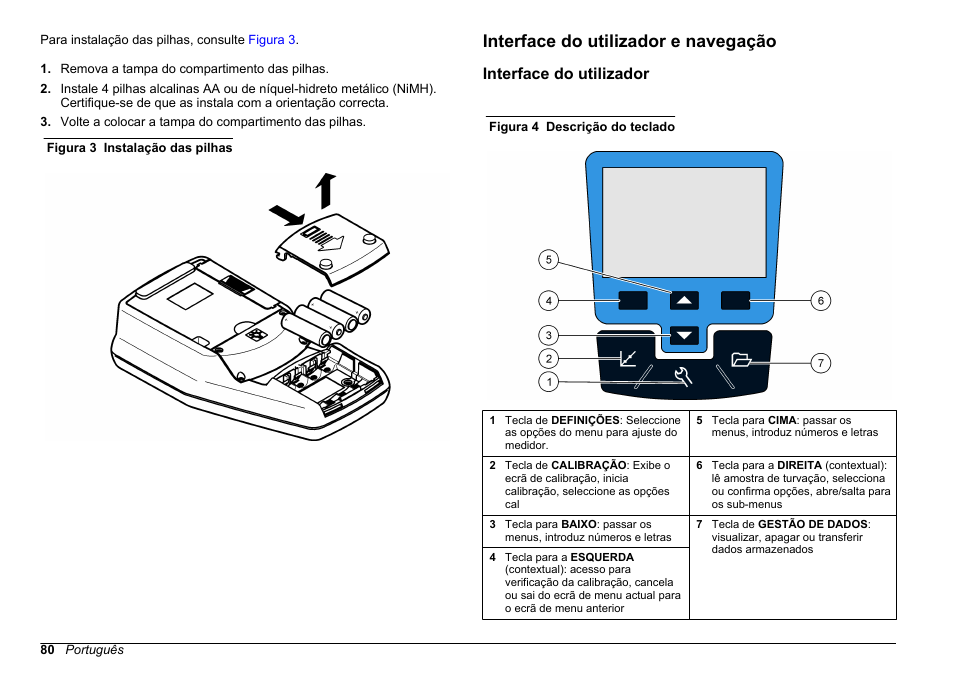 Interface do utilizador e navegação, Interface do utilizador | Hach-Lange 2100Q and 2100Qis Basic User Manual User Manual | Page 80 / 294