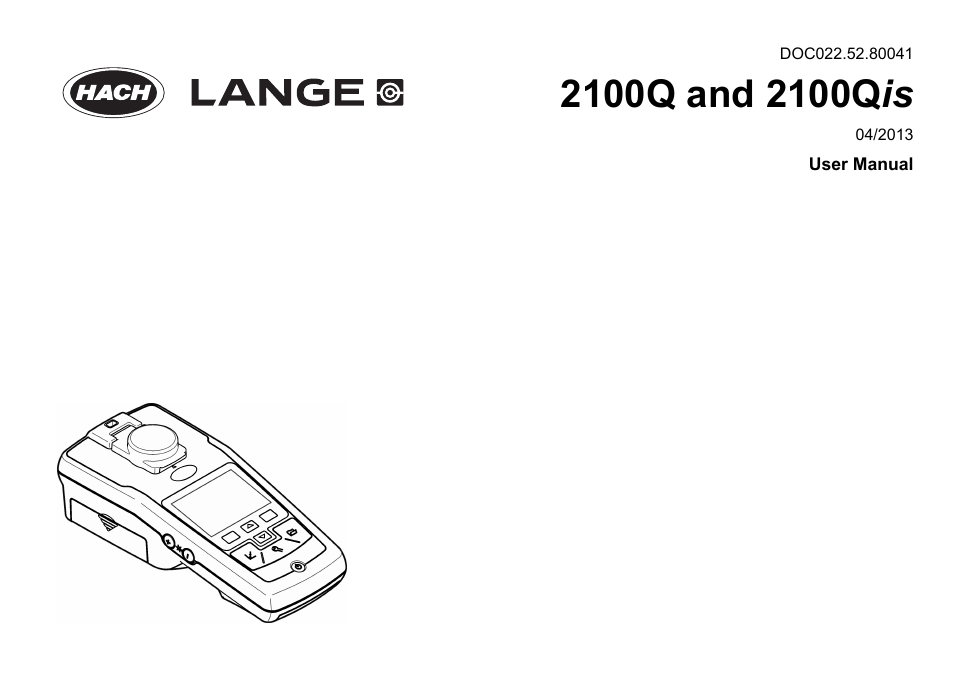 Hach-Lange 2100Q and 2100Qis User Manual User Manual | 30 pages