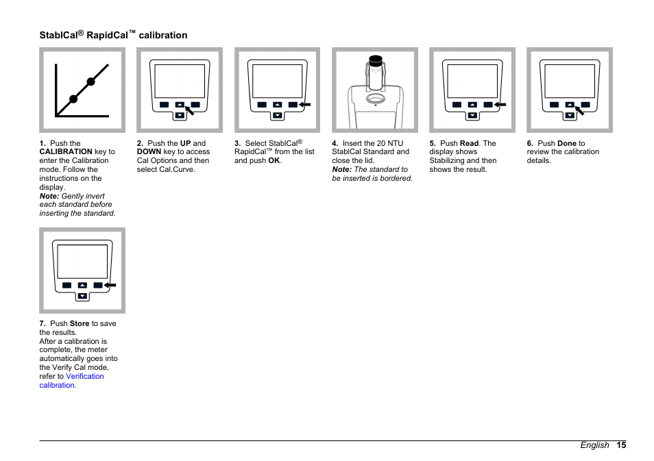 Stablcal® rapidcal™ calibration, Stablcal, Rapidcal | Calibration | Hach-Lange 2100Q and 2100Qis User Manual User Manual | Page 17 / 30