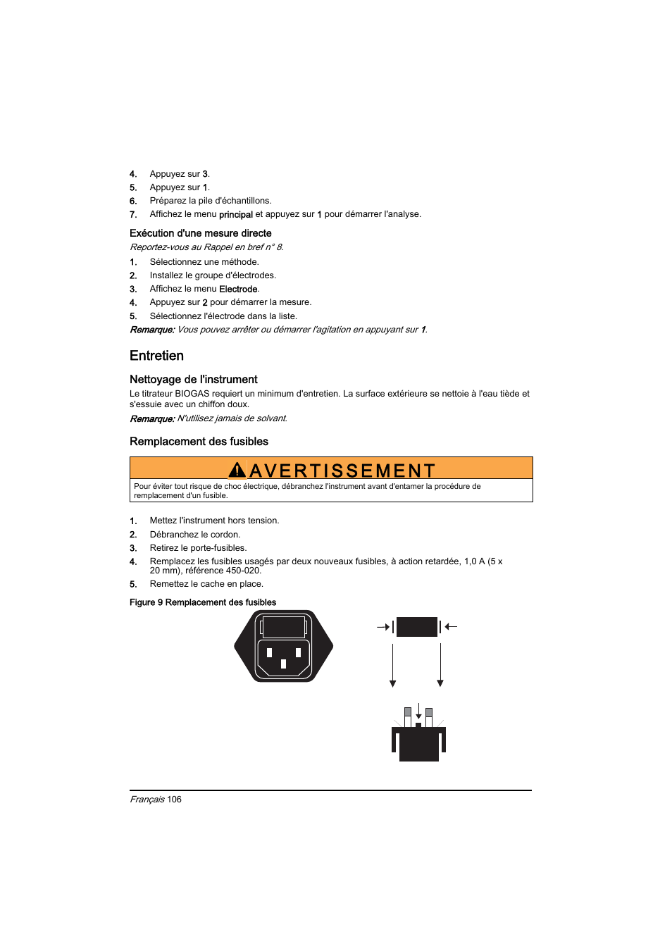 Entretien | Hach-Lange BIOGAS Basic User Manual User Manual | Page 106 / 217