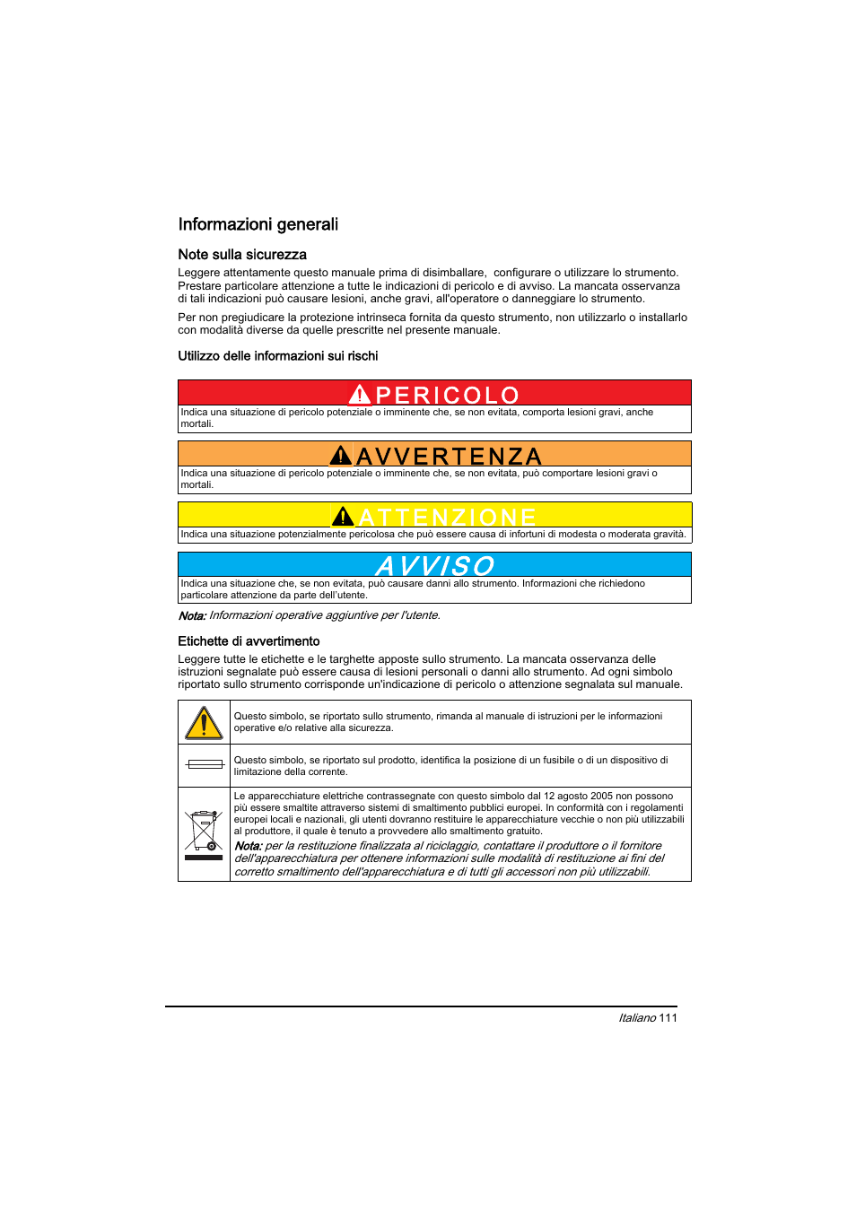 Informazioni generali | Hach-Lange BIOGAS Basic User Manual User Manual | Page 111 / 217
