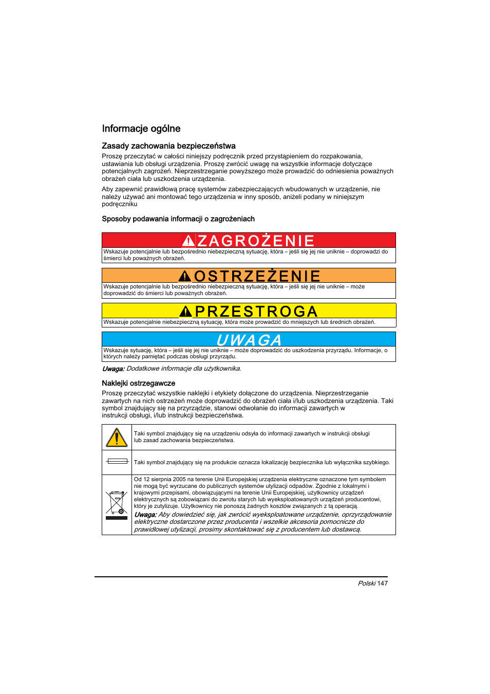 Informacje ogólne | Hach-Lange BIOGAS Basic User Manual User Manual | Page 147 / 217