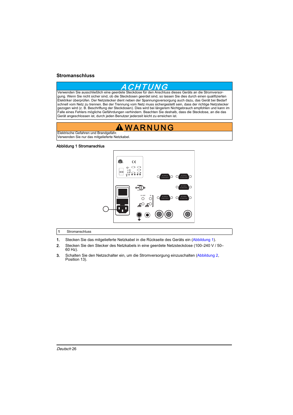Stromanschluss | Hach-Lange BIOGAS Basic User Manual User Manual | Page 26 / 217