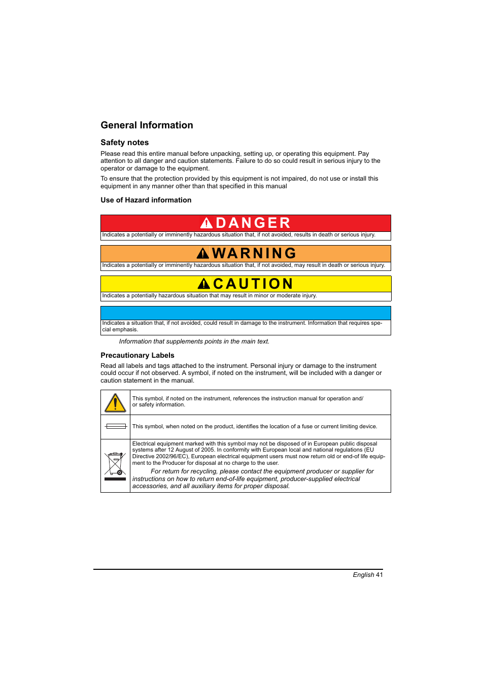 General information | Hach-Lange BIOGAS Basic User Manual User Manual | Page 41 / 217
