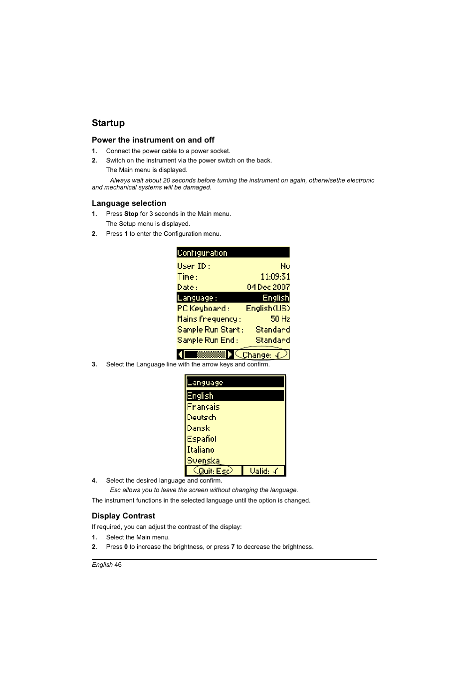 Startup | Hach-Lange BIOGAS Basic User Manual User Manual | Page 46 / 217