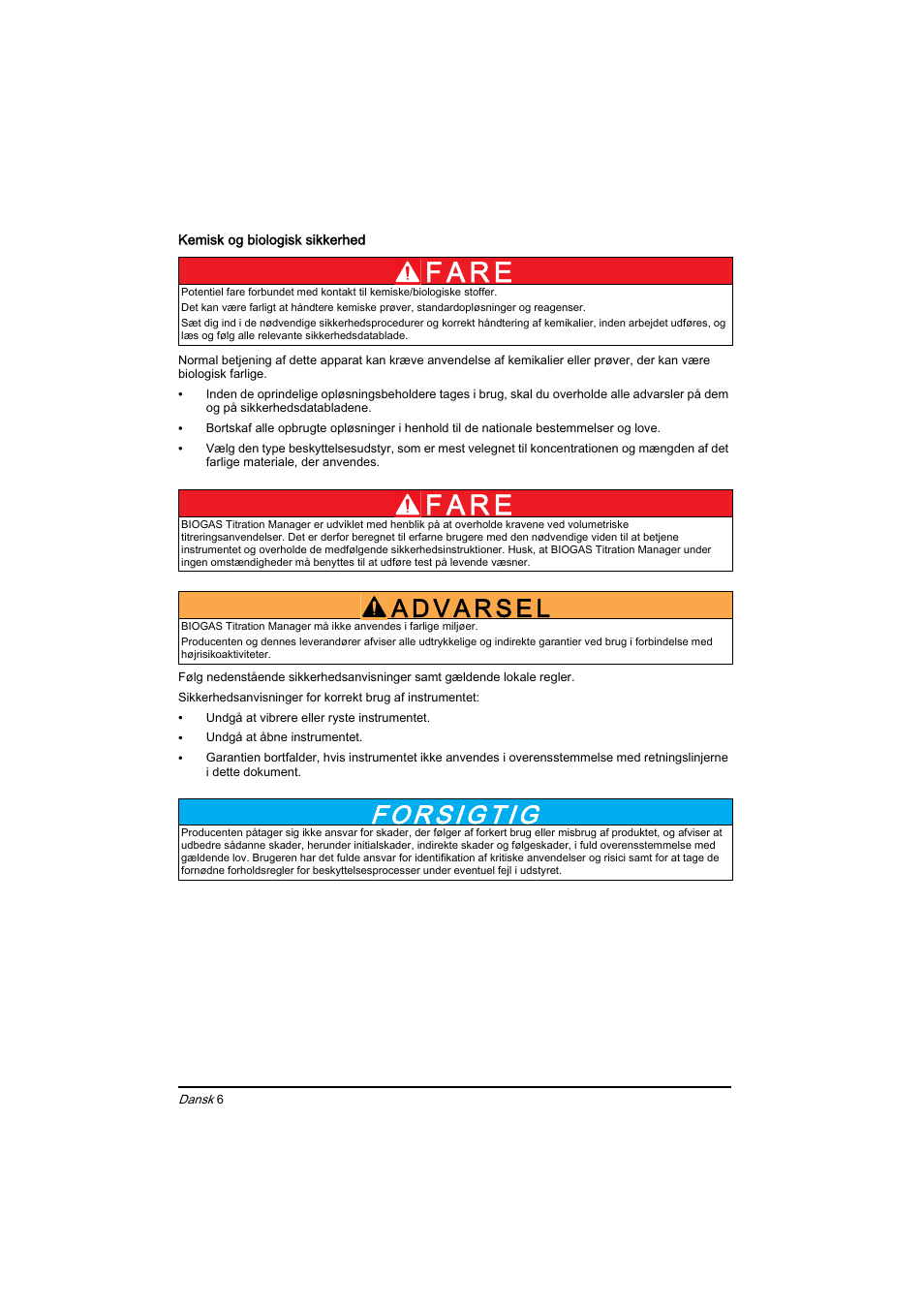 F a r e | Hach-Lange BIOGAS Basic User Manual User Manual | Page 6 / 217