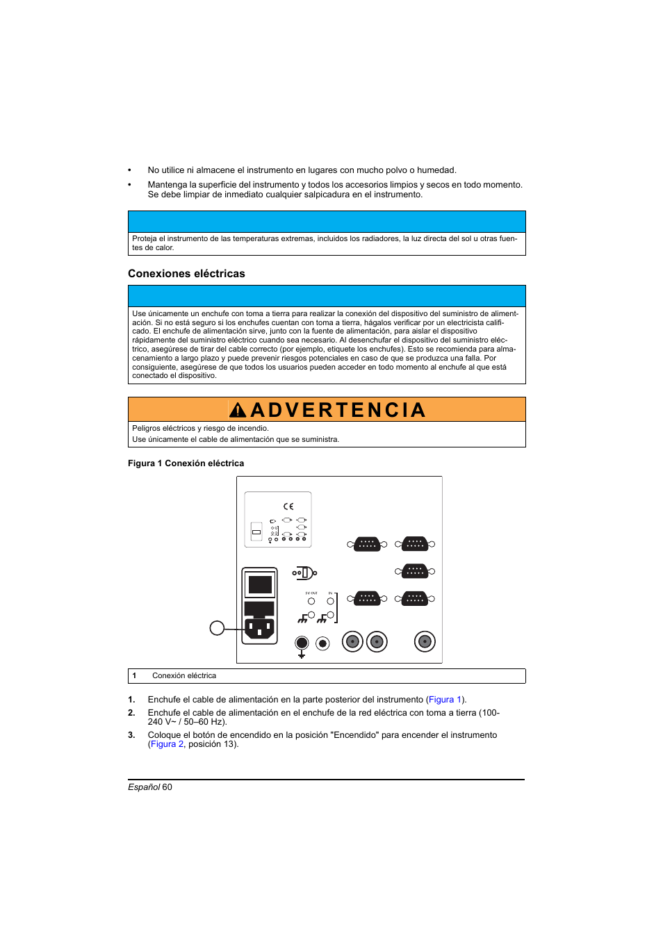 Av i s o, Conexiones eléctricas | Hach-Lange BIOGAS Basic User Manual User Manual | Page 60 / 217