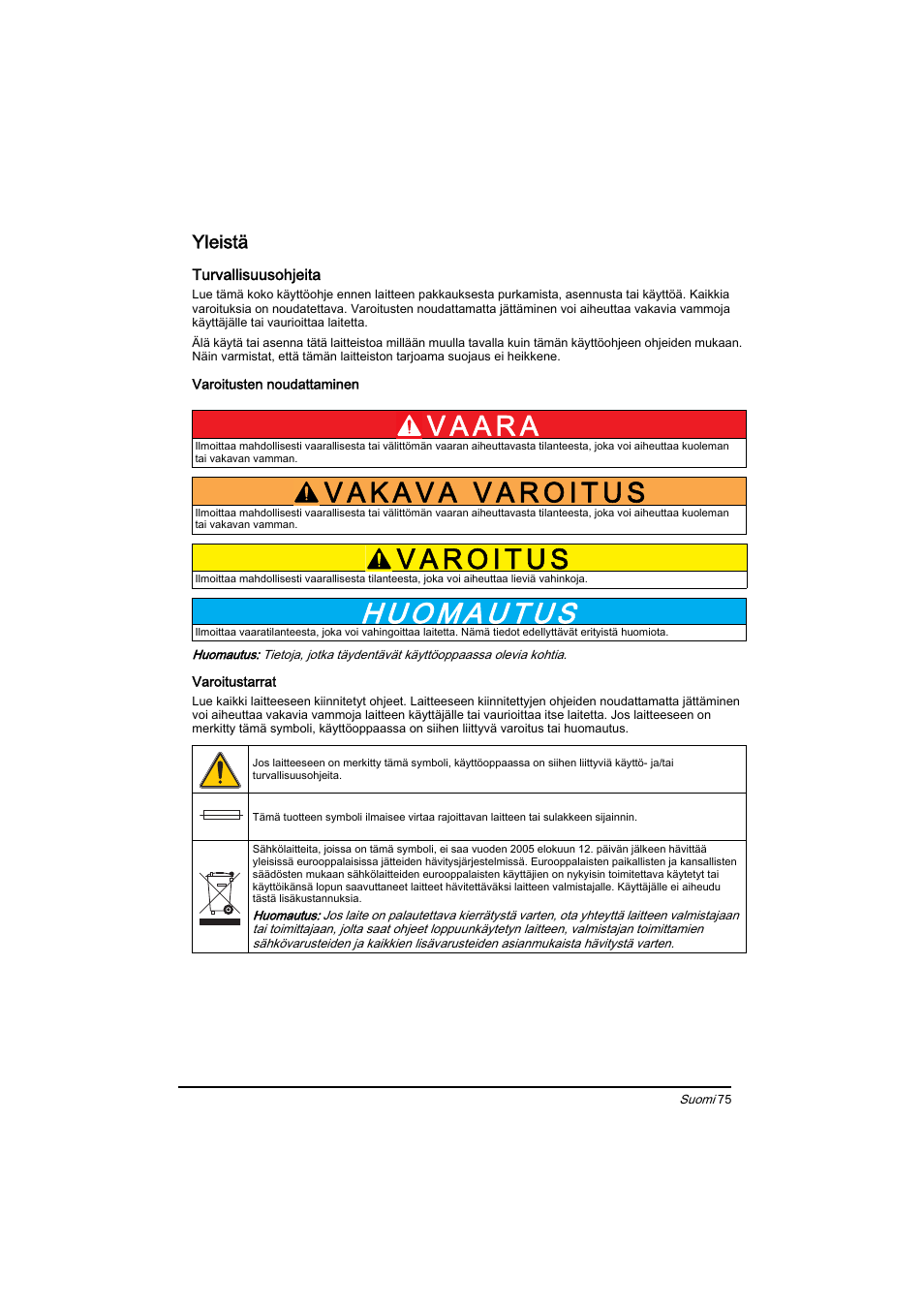 Yleistä | Hach-Lange BIOGAS Basic User Manual User Manual | Page 75 / 217