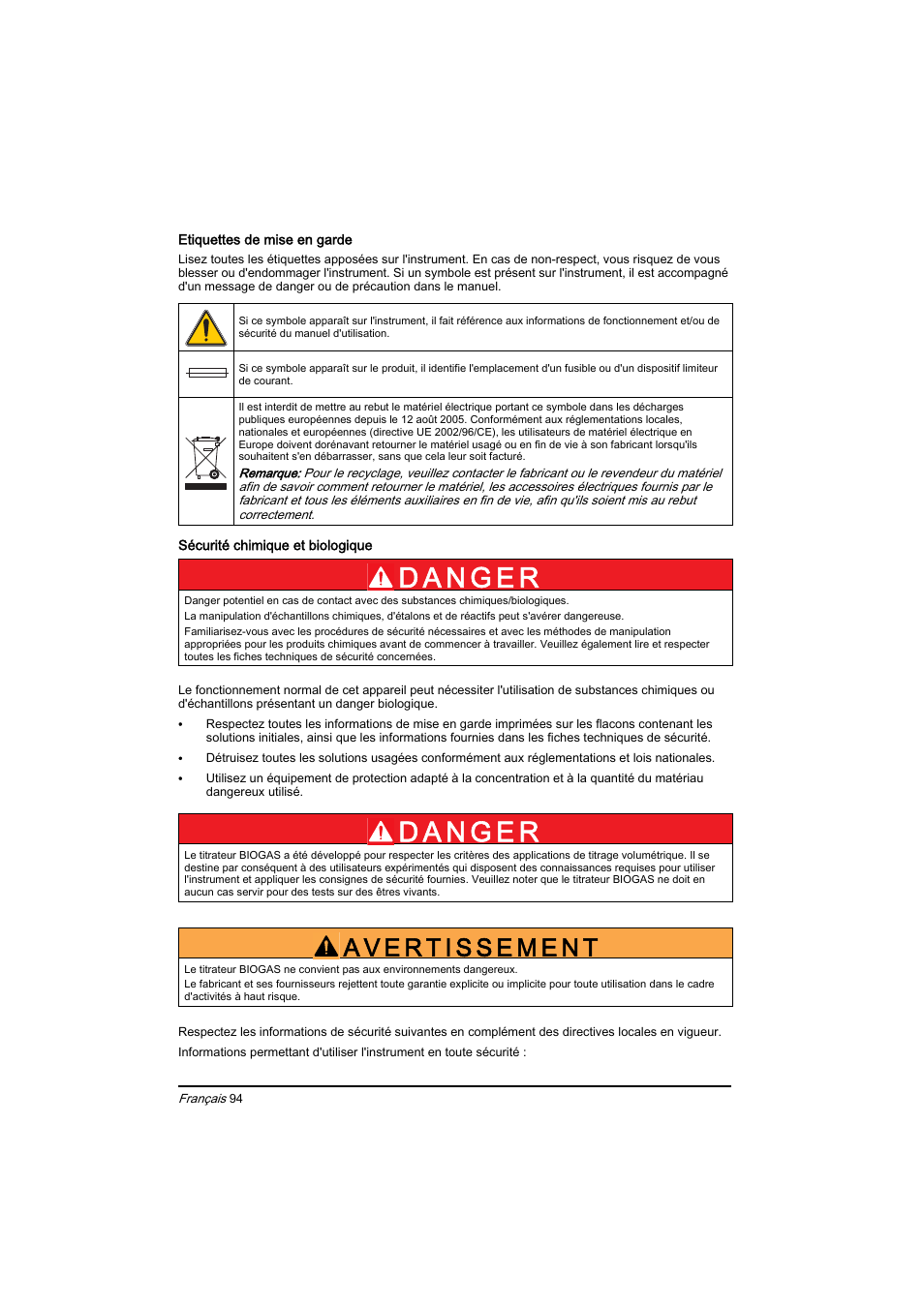 Hach-Lange BIOGAS Basic User Manual User Manual | Page 94 / 217