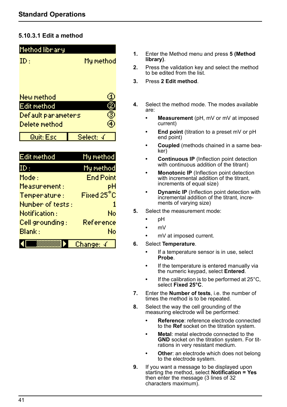 Standard operations | Hach-Lange BIOGAS User Manual User Manual | Page 41 / 55