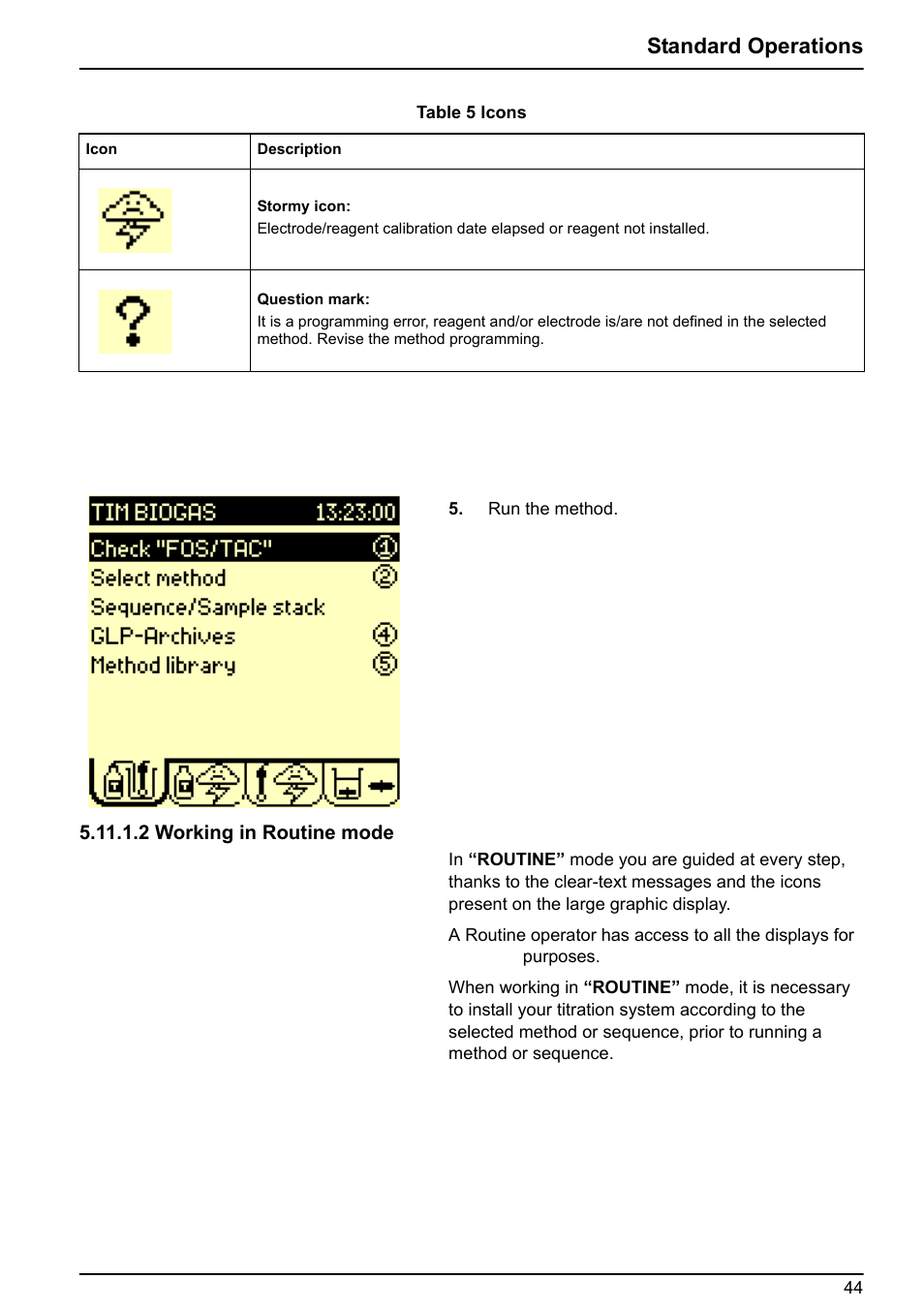 Standard operations | Hach-Lange BIOGAS User Manual User Manual | Page 44 / 55