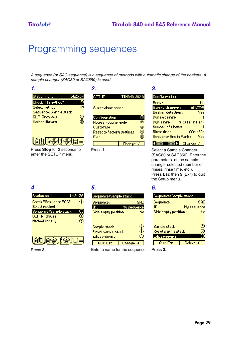 Programming sequences | Hach-Lange TITRALAB 840_845 Reference Manual User Manual | Page 29 / 214