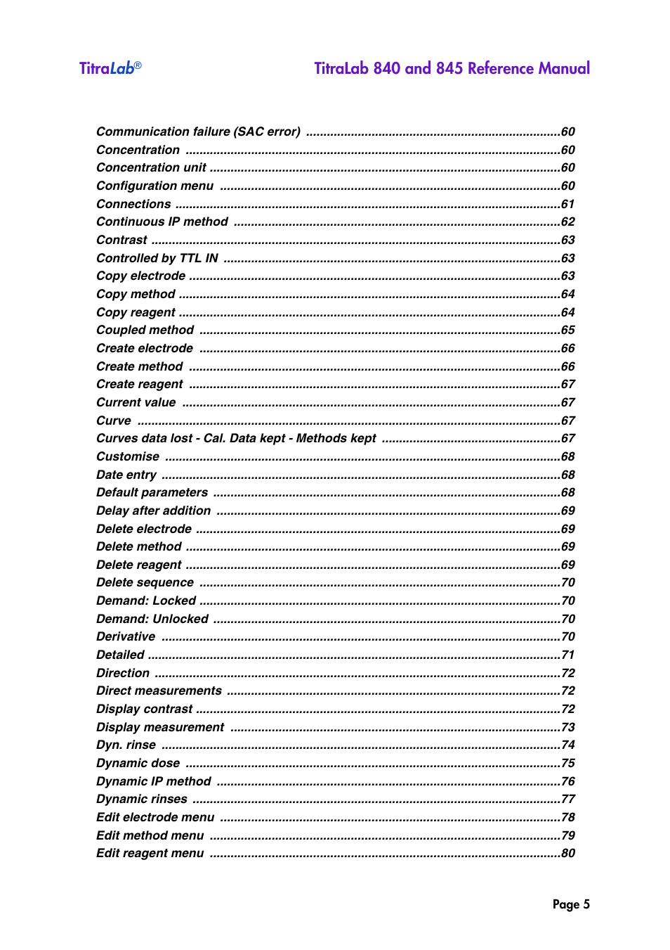 Titra lab | Hach-Lange TITRALAB 840_845 Reference Manual User Manual | Page 5 / 214