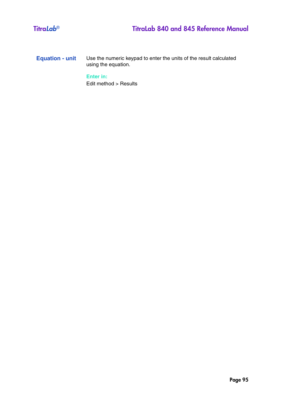 Equation - unit | Hach-Lange TITRALAB 840_845 Reference Manual User Manual | Page 95 / 214
