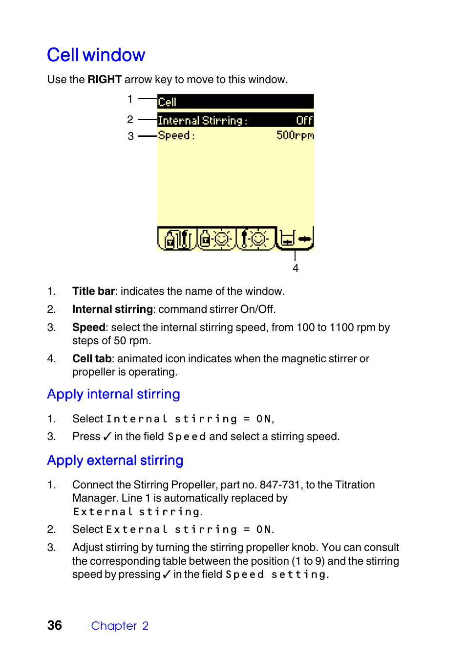 Cell window | Hach-Lange TITRALAB 840_845 User Guide User Manual | Page 36 / 80