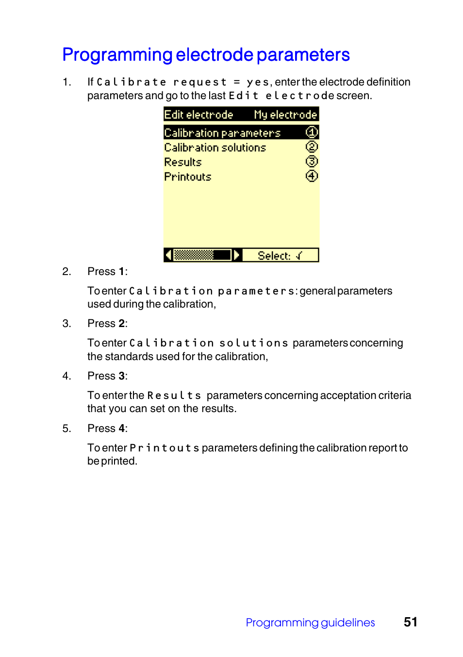 Programming electrode parameters | Hach-Lange TITRALAB 840_845 User Guide User Manual | Page 51 / 80