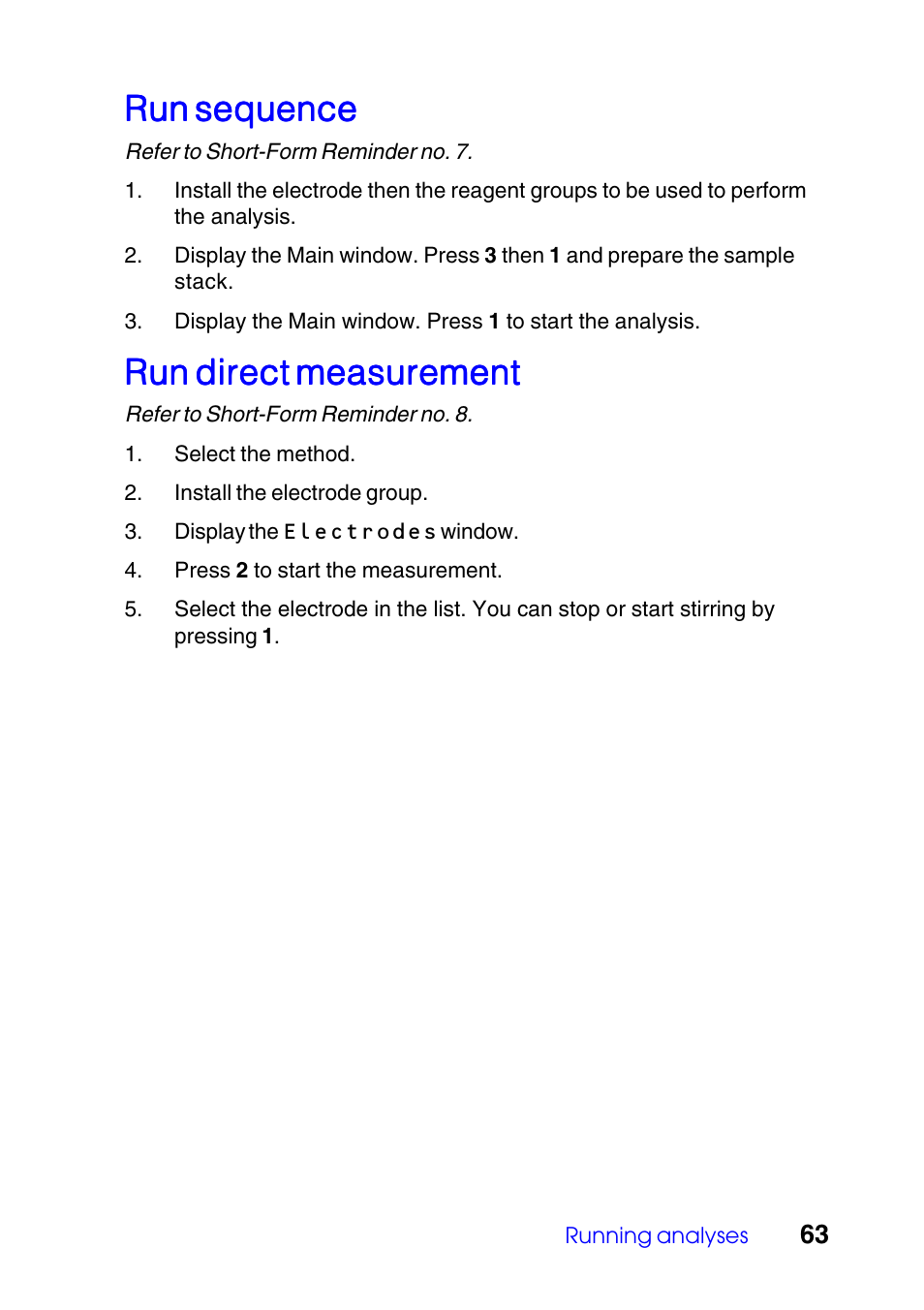 Run sequence, Run direct measurement | Hach-Lange TITRALAB 840_845 User Guide User Manual | Page 63 / 80