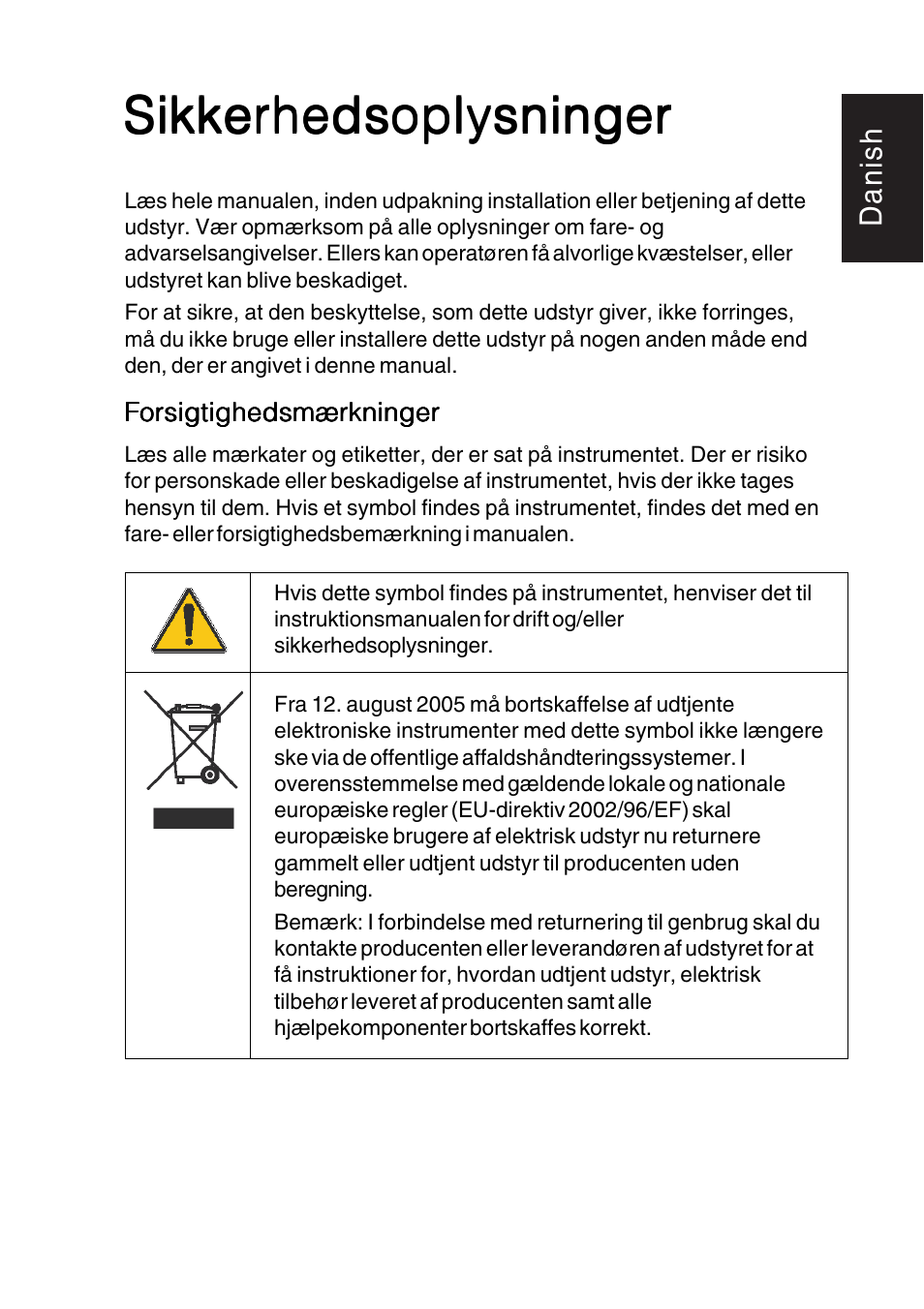 Sikkerhedsoplysninger | Hach-Lange TITRALAB 840_845 User Guide User Manual | Page 9 / 80
