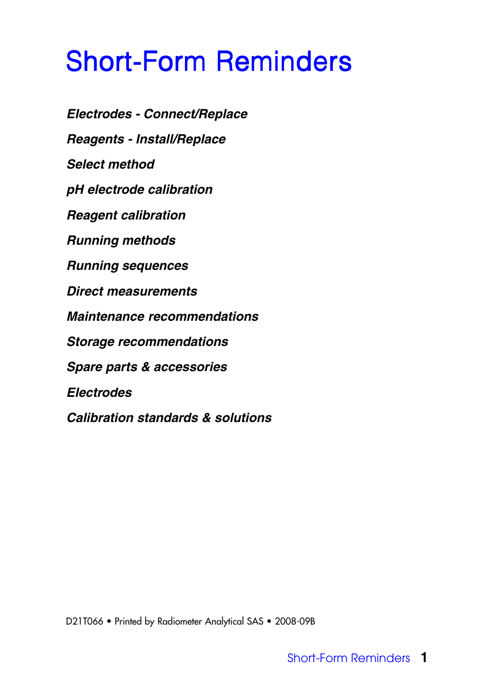 Hach-Lange TITRALAB Short-form Reminders User Manual | 28 pages