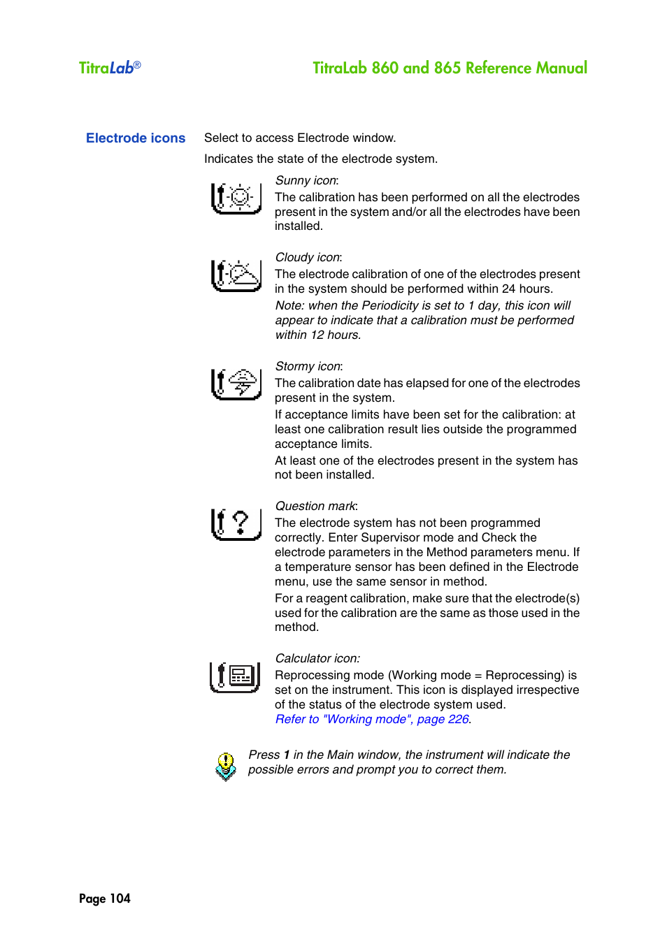 Electrode icons, Titra lab | Hach-Lange TITRALAB 860_865 Reference Manual User Manual | Page 104 / 244