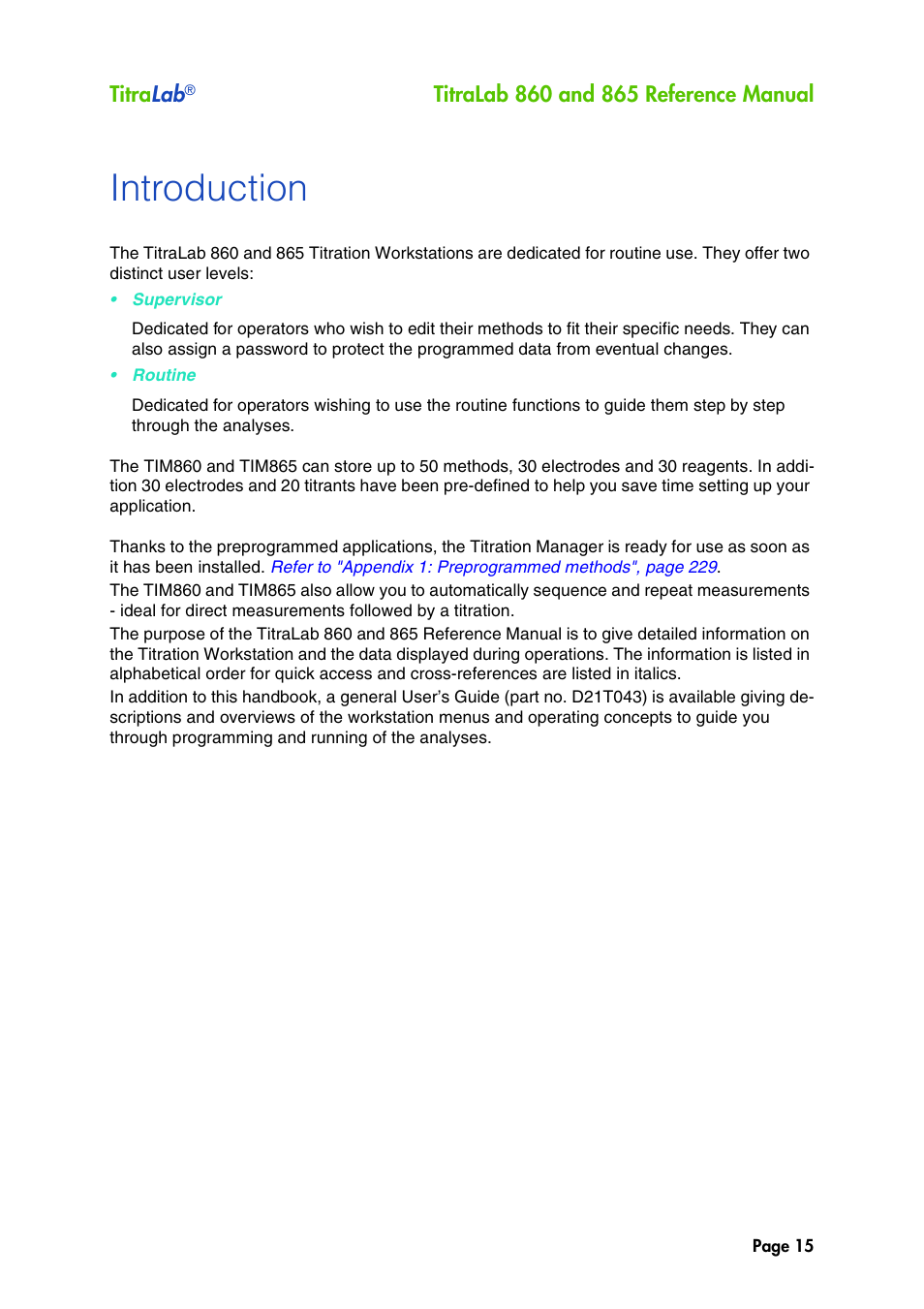 Introduction | Hach-Lange TITRALAB 860_865 Reference Manual User Manual | Page 15 / 244