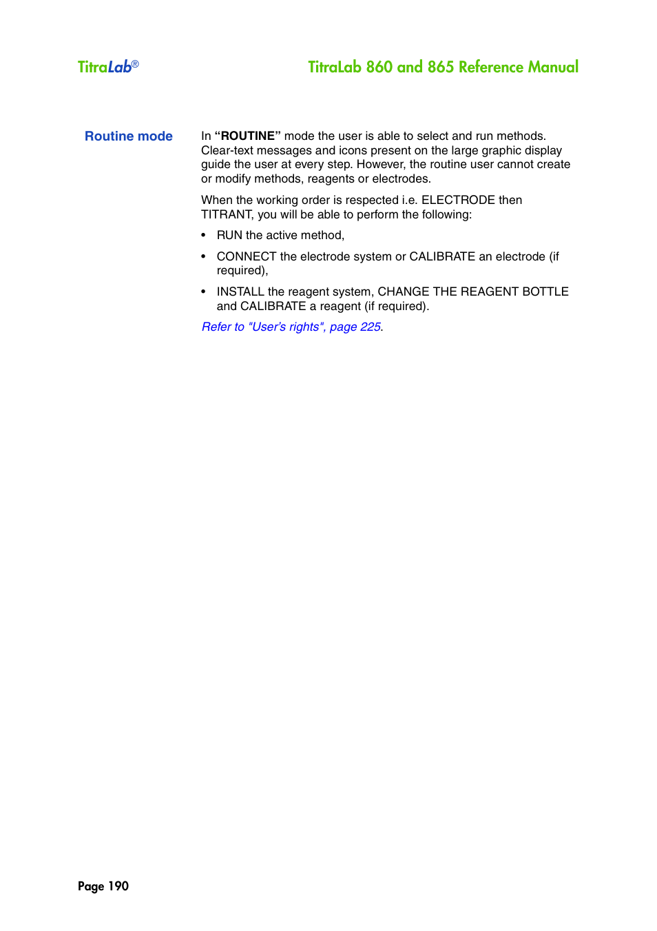 Routine mode, Titra lab | Hach-Lange TITRALAB 860_865 Reference Manual User Manual | Page 190 / 244