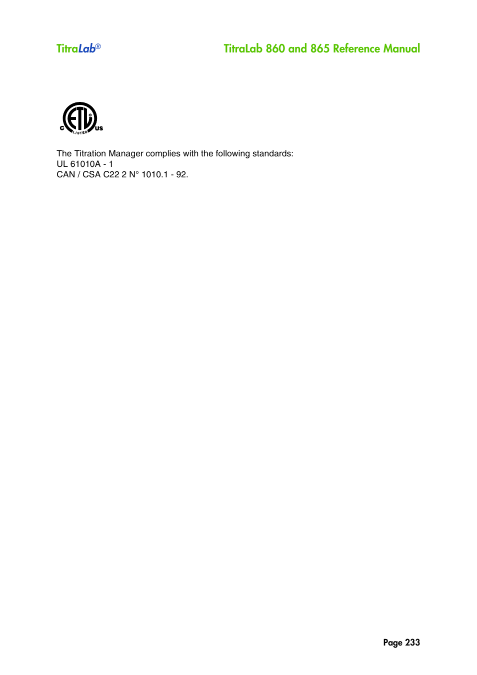 Hach-Lange TITRALAB 860_865 Reference Manual User Manual | Page 233 / 244